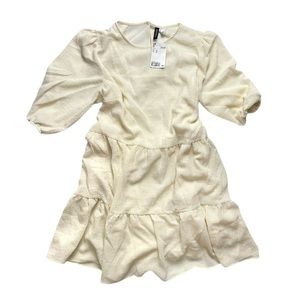 NWT H&M Ivory Tiered Dress Size Medium